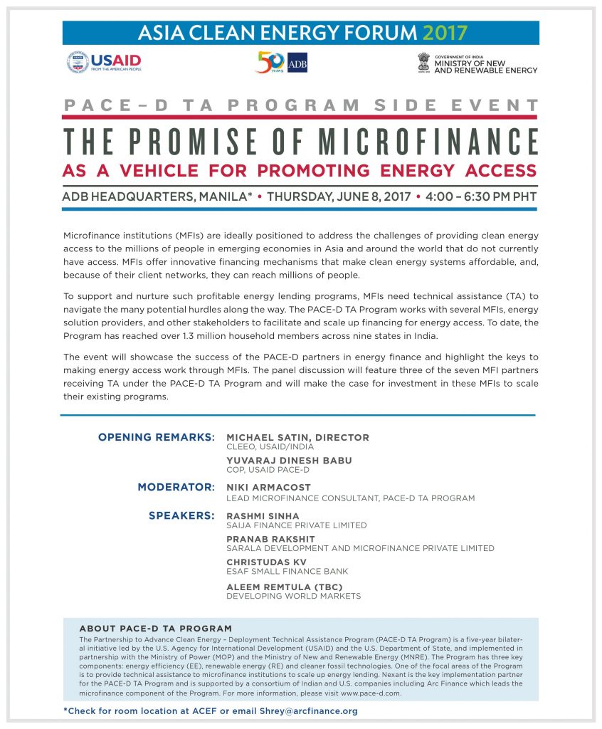 Asia Clean Energy Forum Manila 2017 Arc Finance